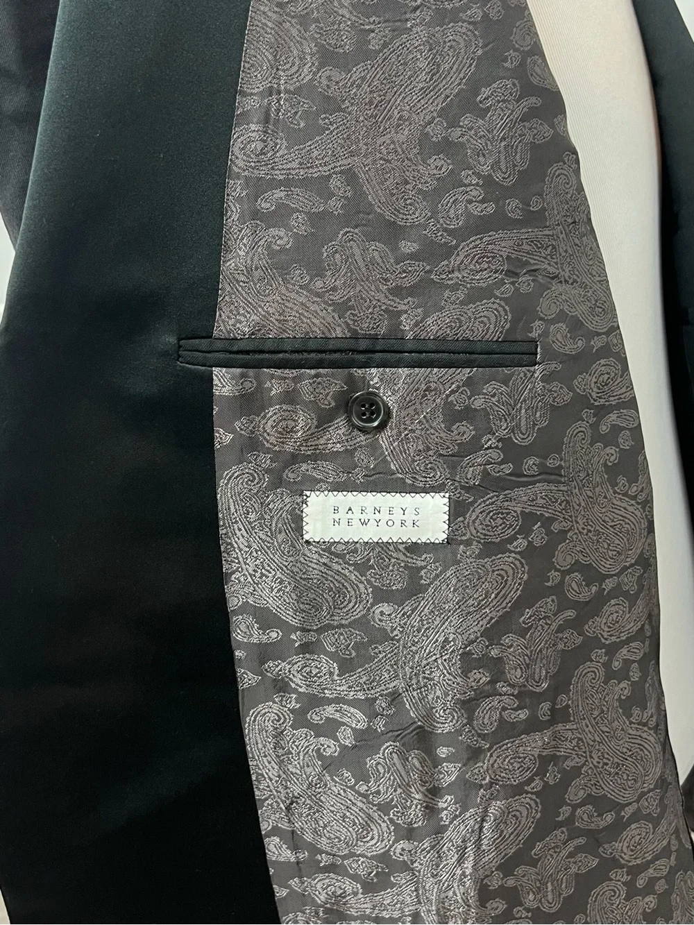 Barneys New York Men's 50L Loro Piana Black Super 120s Wool Tuxedo Blazer Jacket